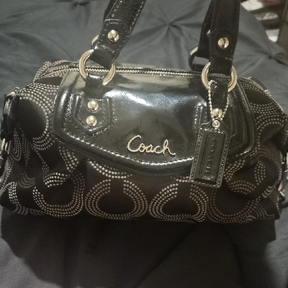Coach Black and Silver Satchel
